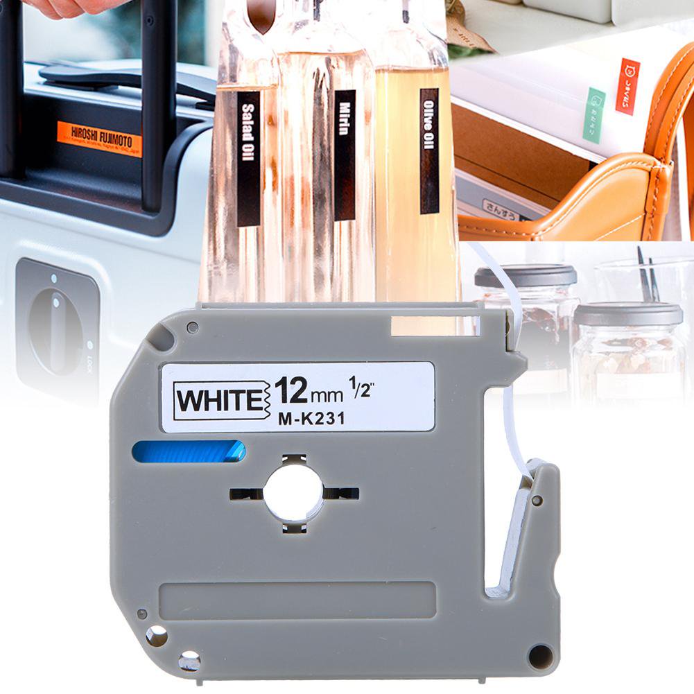 12mm Label Tape PET Accessories Fit for Label Printer PT-65 PT-70 PT-80