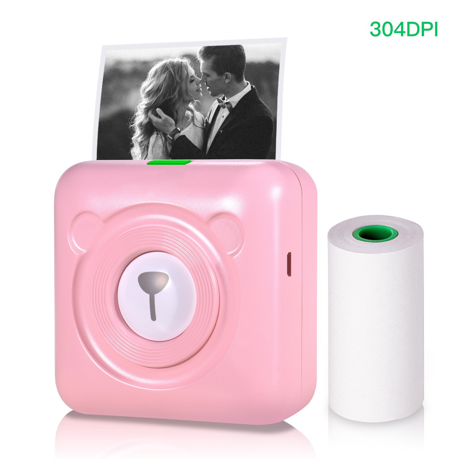 Mini Printer 304DPI Wireless BT Thermal Printer Picture Photo Label Memo Notes Journal Receipt Paper Instant Printer Sticker AR Photo Function Inkless Printing