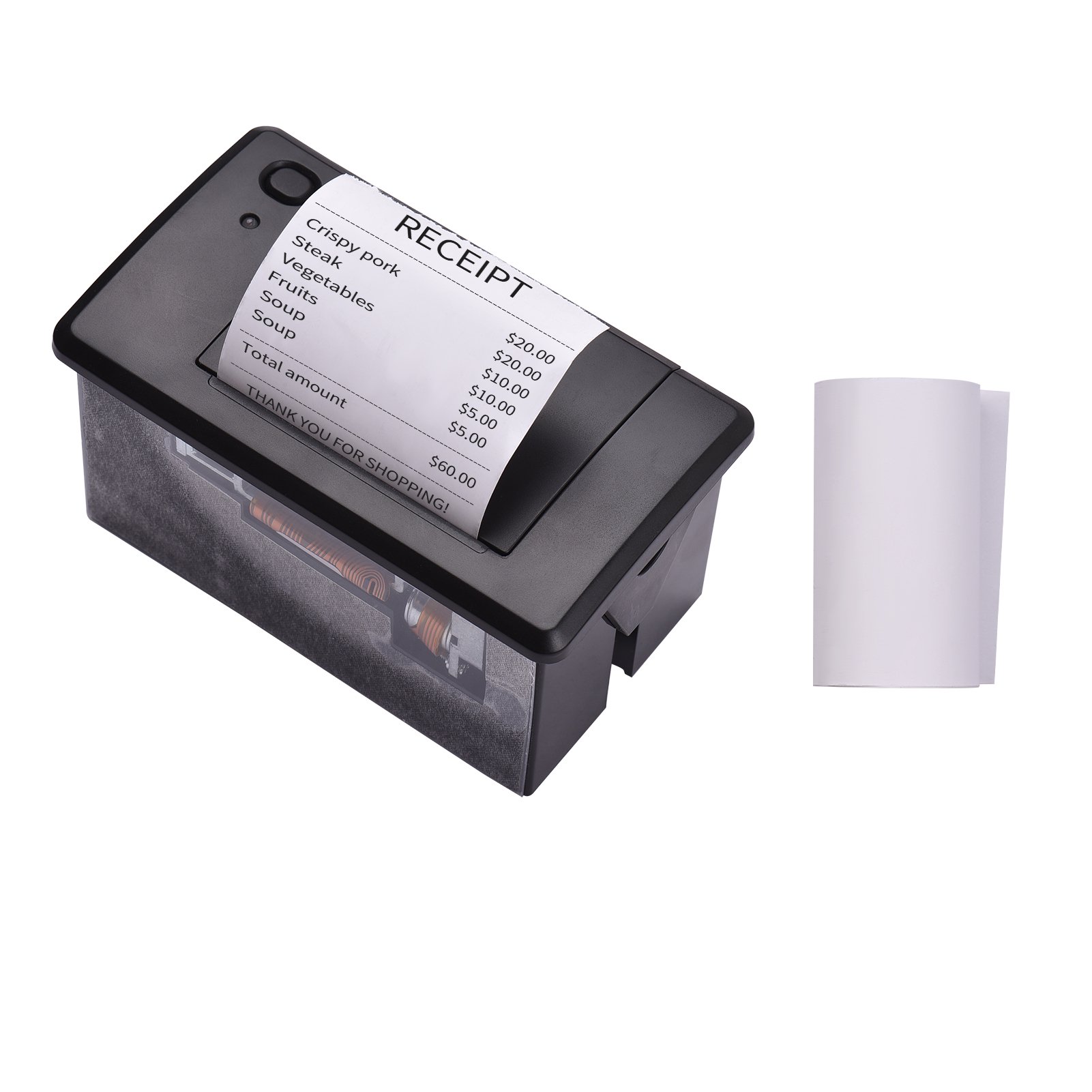 Embedded Thermal Receipt Printer 58MM Mini Printing Module Low Noise with USB/RS232/TTL Serial Port Support ESC/POS Commands for Weighing Apparatus Cash Register Self-Service Terminal