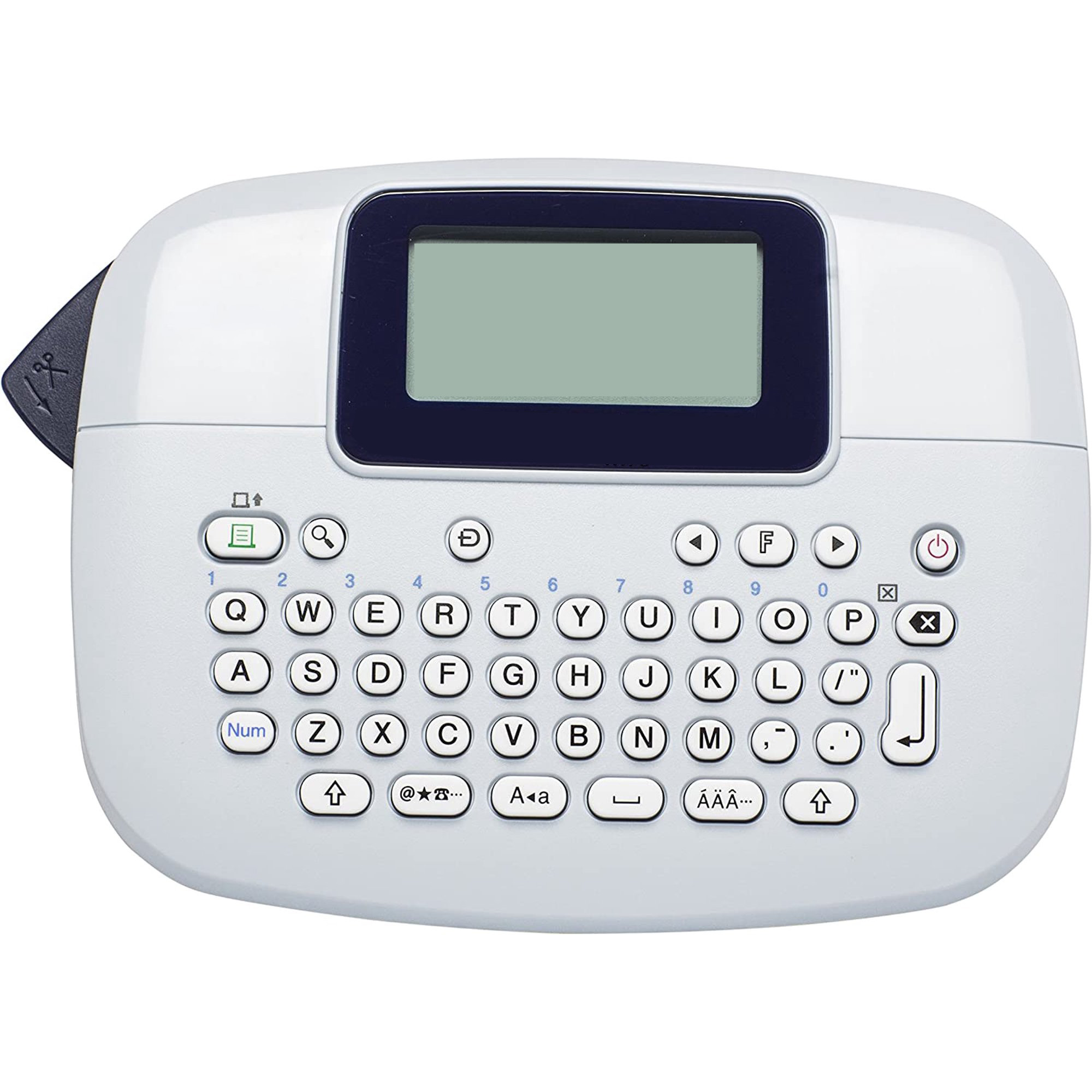 Label Printer, Handheld, QWERTY Keyboard, Up to 12mm Labels, Includes 12mm Black on White Tape Cassette