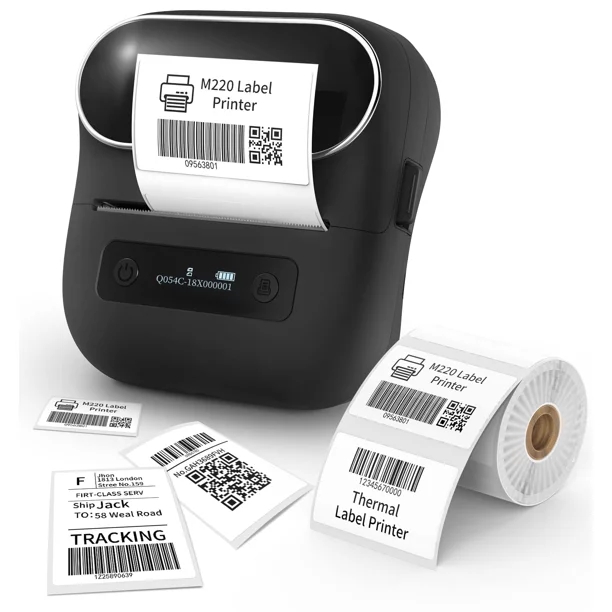 Label Maker, Upgrade 3.14'' Barcode Printer, Bluetooth Thermal Label Printer, Portable Sticker Maker Machine for Barcode, Address, Mailing, Home, Small Business, Compatible with Phone, PC