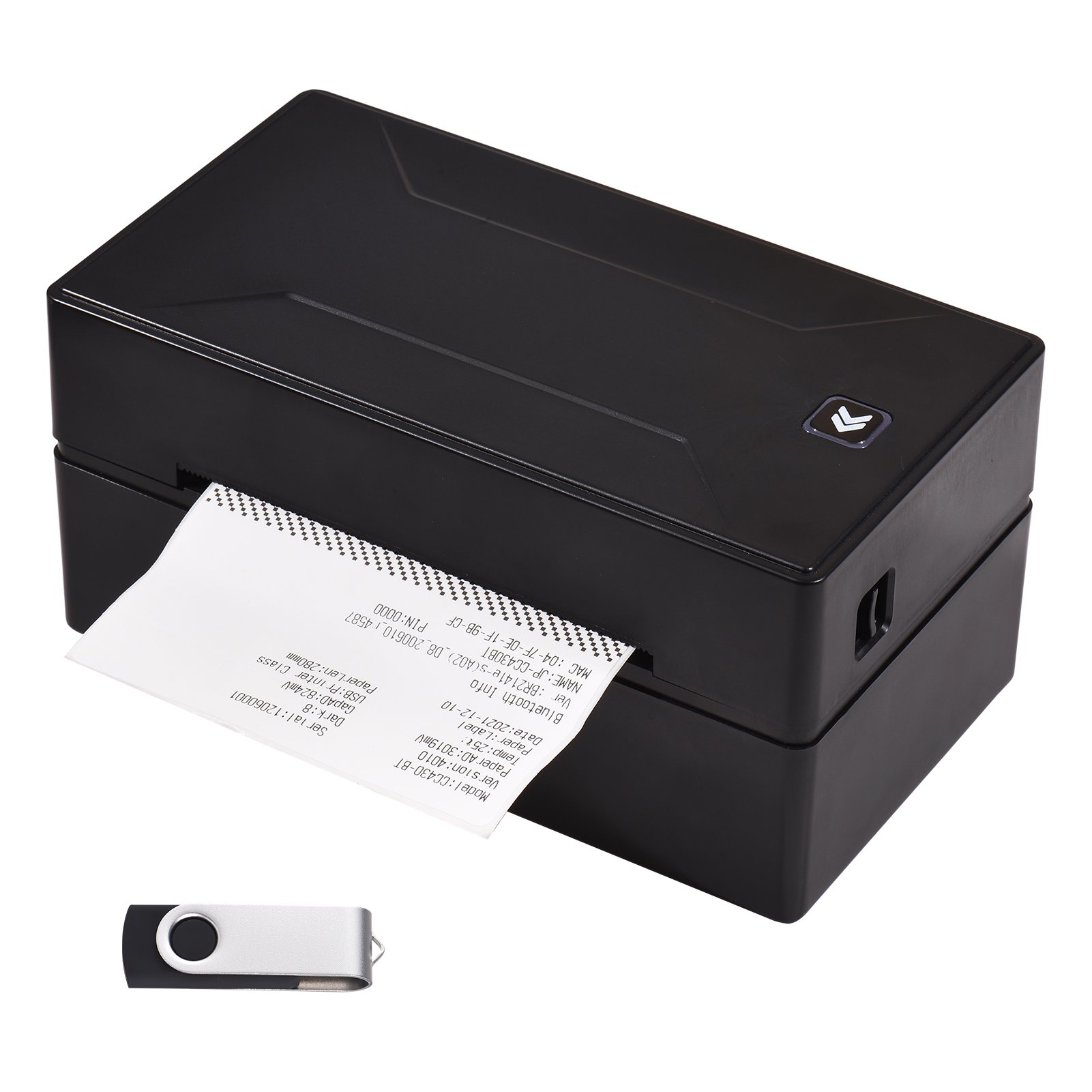 Desktop Thermal Label Printer for 4x6 Shipping Package Label Printing All in One Label Maker Wireless BT&USB Connection 180mm/s High Speed Thermal Sticker Printer Max.110mm Paper Width Compa